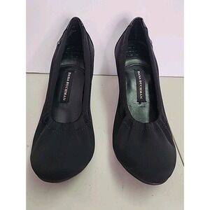 Dana Buchman Kitten Heels Women 7 M Slip On Pump Black Fabric Closed Toe Classic